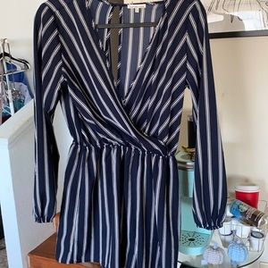 Navy long sleeve romper